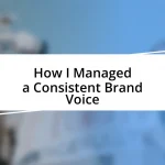 How I Managed a Consistent Brand Voice