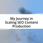 My Journey in Scaling SEO Content Production