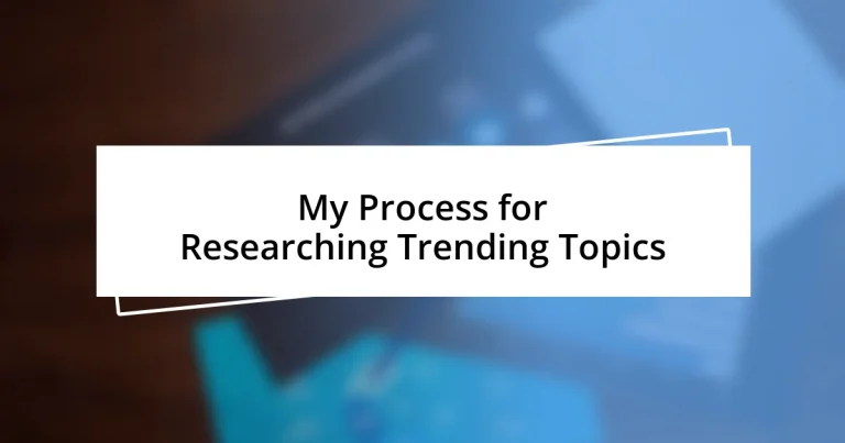 My Process for Researching Trending Topics