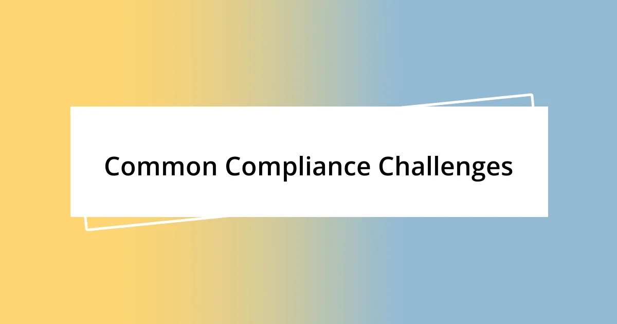 Common Compliance Challenges